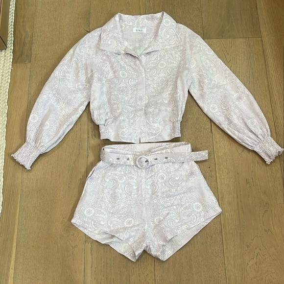 S/W/F Paisley Lilac Bomber And Short Set small - Picture 3 of 11